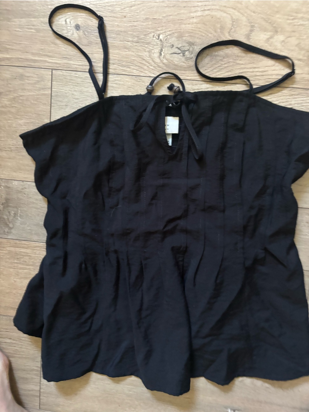 a new day Black Tie-Shoulder Camisole